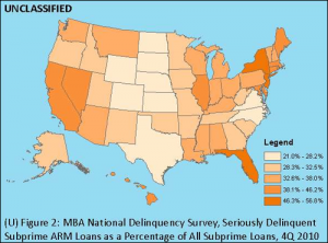 Dark states have 50% seriously delinquent ARM's